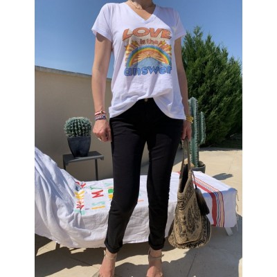 pantalon chino femme happy noir vueface